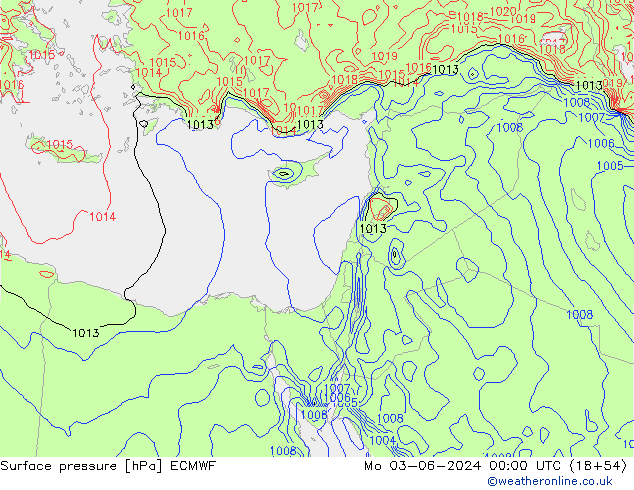 pression de l'air ECMWF lun 03.06.2024 00 UTC