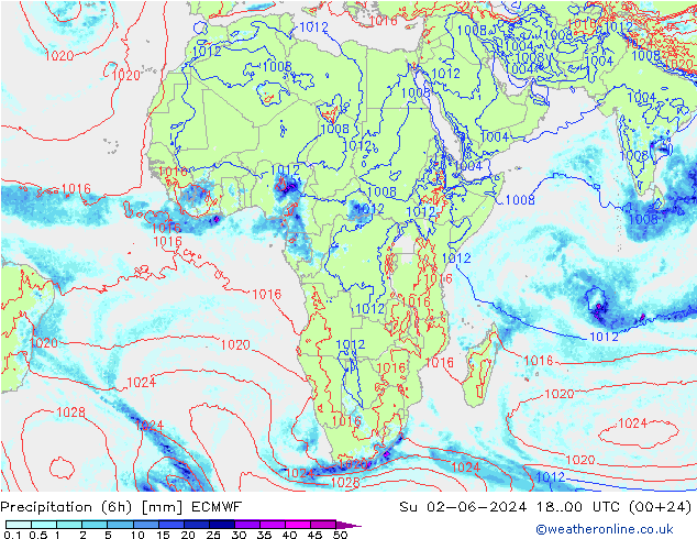 Z500/Rain (+SLP)/Z850 ECMWF Dom 02.06.2024 00 UTC