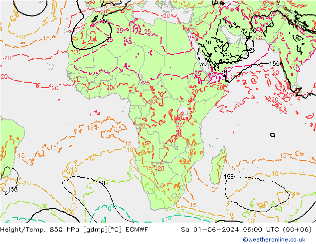 Height/Temp. 850 hPa ECMWF  01.06.2024 06 UTC