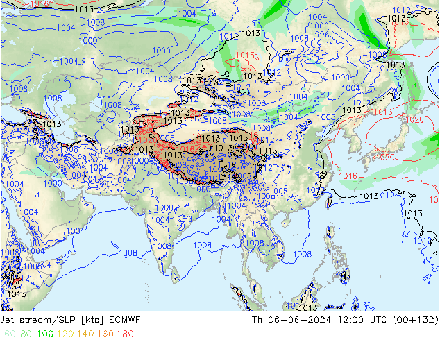 Jet Akımları/SLP ECMWF Per 06.06.2024 12 UTC