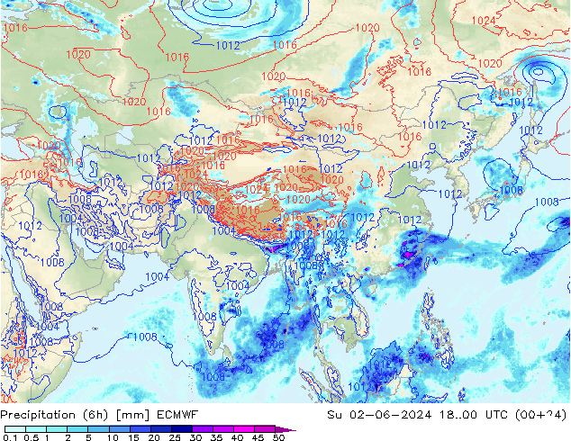 Z500/Rain (+SLP)/Z850 ECMWF Su 02.06.2024 00 UTC