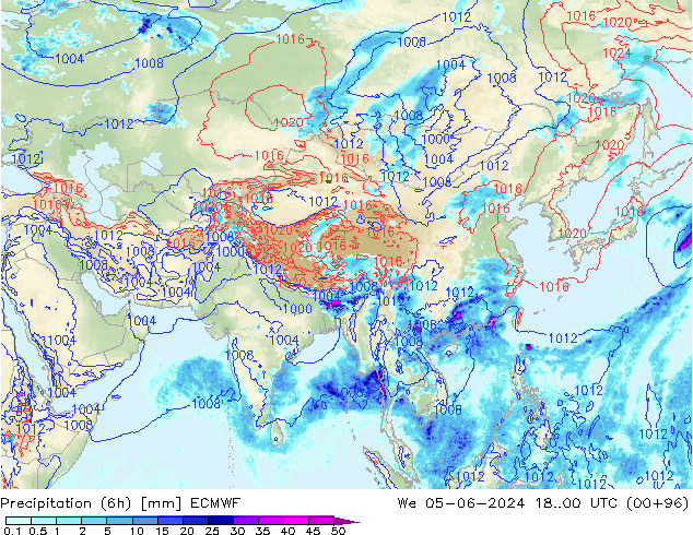 Z500/Rain (+SLP)/Z850 ECMWF mer 05.06.2024 00 UTC