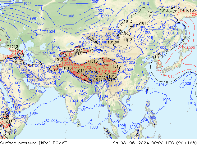 Yer basıncı ECMWF Cts 08.06.2024 00 UTC