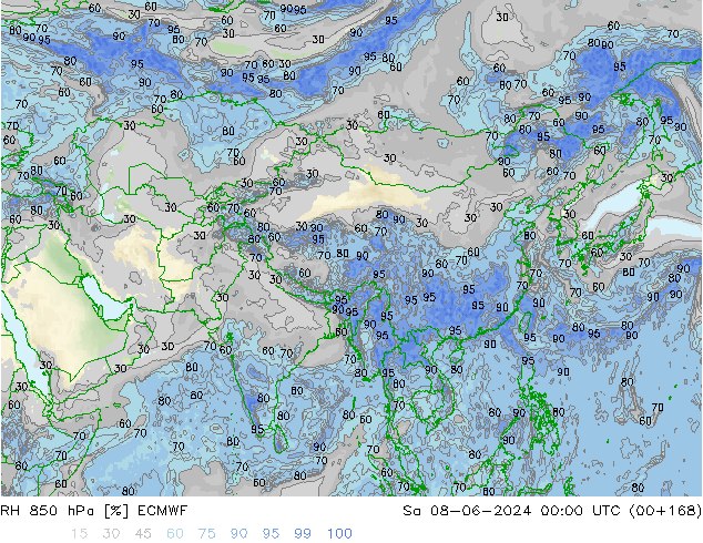 850 hPa Nispi Nem ECMWF Cts 08.06.2024 00 UTC