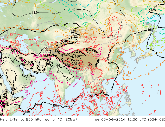 Z500/Rain (+SLP)/Z850 ECMWF ср 05.06.2024 12 UTC