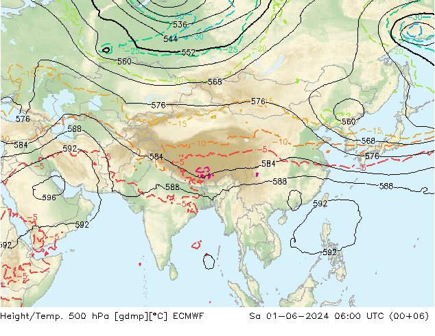 Z500/Rain (+SLP)/Z850 ECMWF sam 01.06.2024 06 UTC