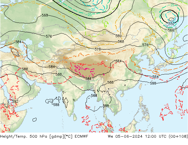 Z500/Rain (+SLP)/Z850 ECMWF ср 05.06.2024 12 UTC