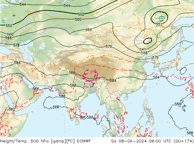 Z500/Rain (+SLP)/Z850 ECMWF sáb 08.06.2024 06 UTC