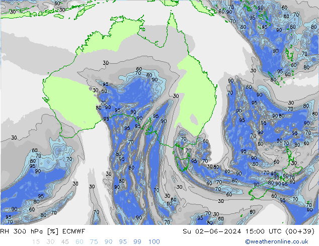 RH 300 гПа ECMWF Вс 02.06.2024 15 UTC