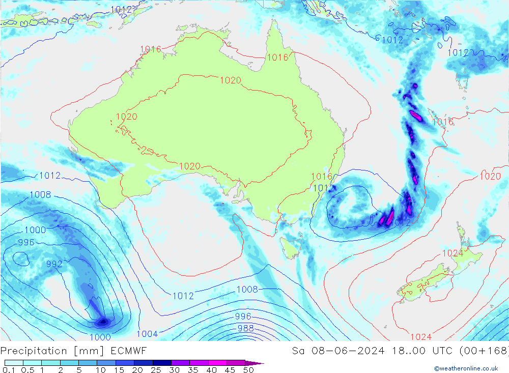 Neerslag ECMWF za 08.06.2024 00 UTC