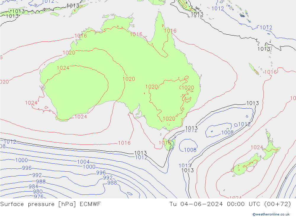 Presión superficial ECMWF mar 04.06.2024 00 UTC