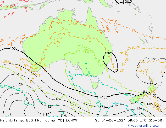 Height/Temp. 850 hPa ECMWF Sa 01.06.2024 06 UTC