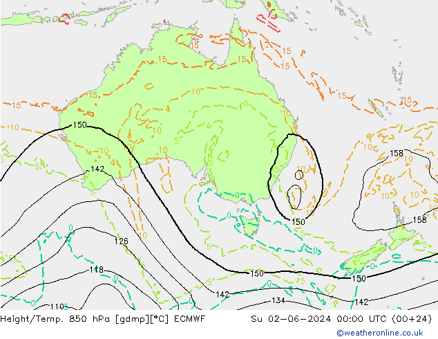 Z500/Regen(+SLP)/Z850 ECMWF zo 02.06.2024 00 UTC