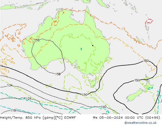 Z500/Rain (+SLP)/Z850 ECMWF mié 05.06.2024 00 UTC