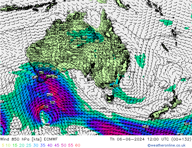 Wind 850 hPa ECMWF do 06.06.2024 12 UTC