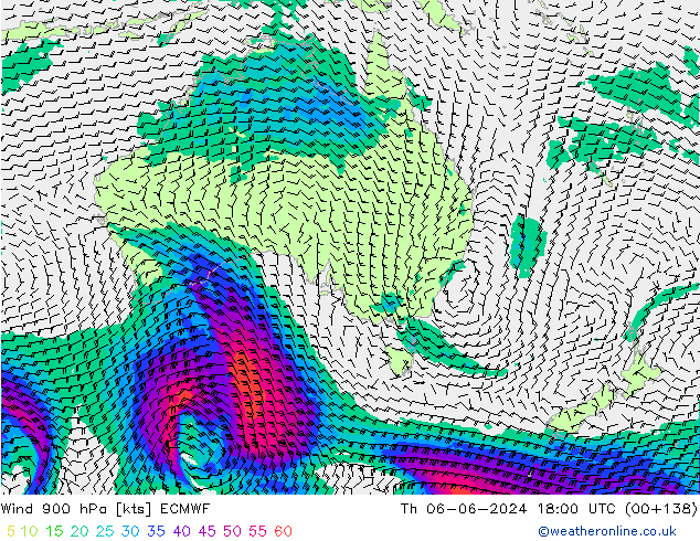 Wind 900 hPa ECMWF do 06.06.2024 18 UTC