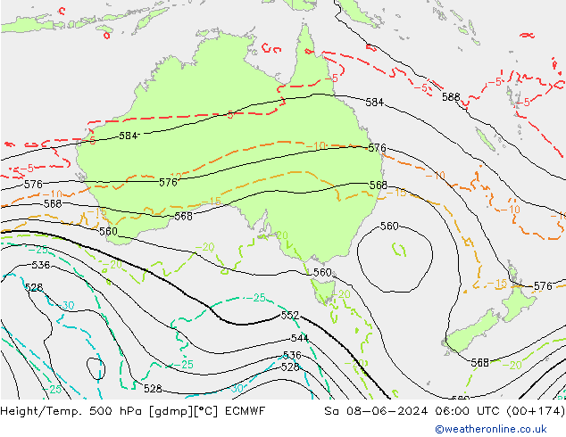 Height/Temp. 500 hPa ECMWF  08.06.2024 06 UTC