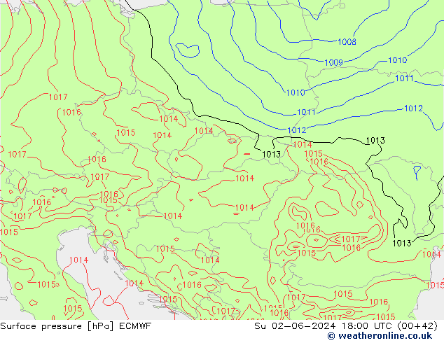 Surface pressure ECMWF Su 02.06.2024 18 UTC