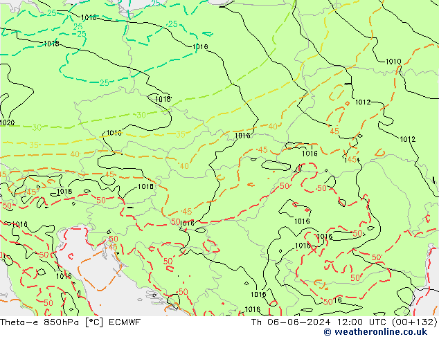 Theta-e 850hPa ECMWF Per 06.06.2024 12 UTC