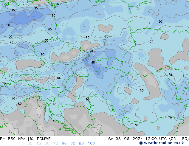 RH 850 hPa ECMWF  08.06.2024 12 UTC