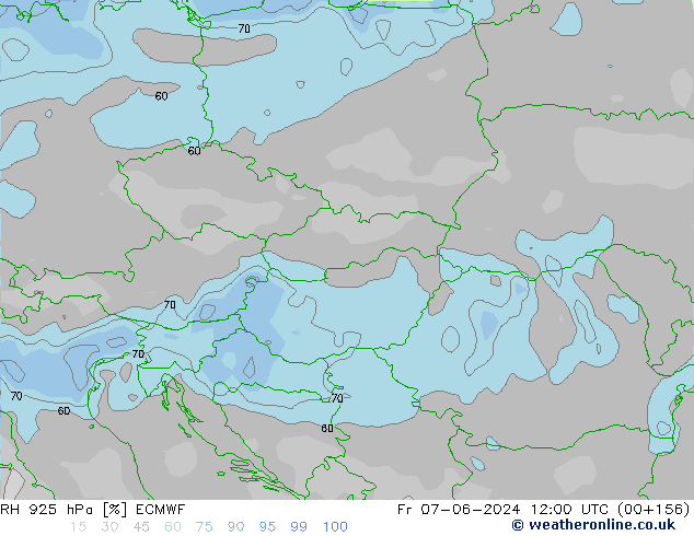 RH 925 hPa ECMWF  07.06.2024 12 UTC