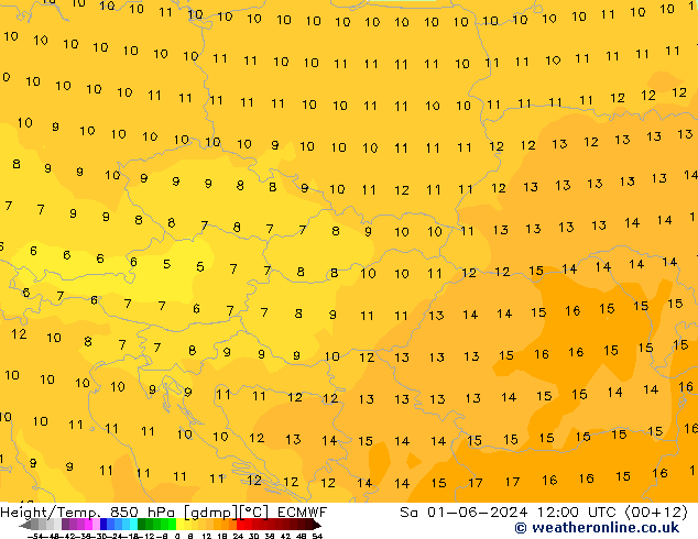 Z500/Yağmur (+YB)/Z850 ECMWF Cts 01.06.2024 12 UTC