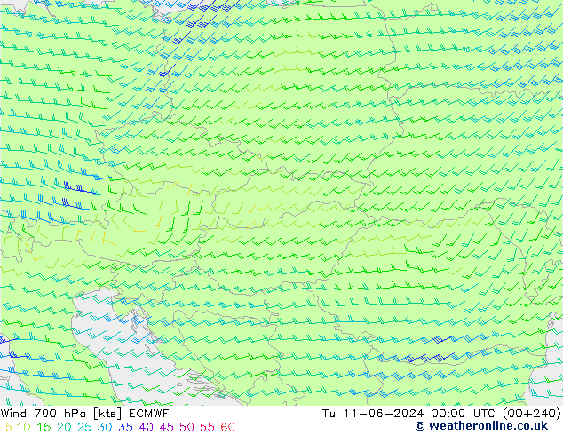 Rüzgar 700 hPa ECMWF Sa 11.06.2024 00 UTC
