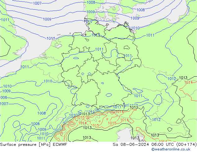 pression de l'air ECMWF sam 08.06.2024 06 UTC
