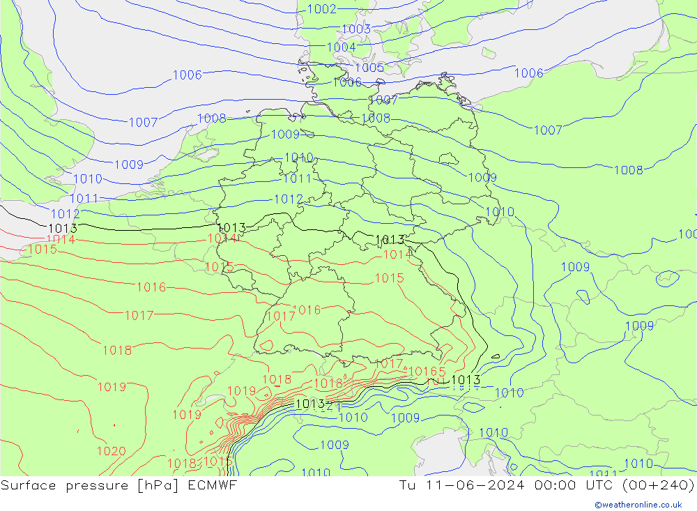 ciśnienie ECMWF wto. 11.06.2024 00 UTC