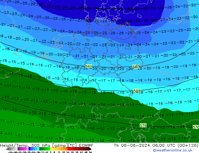 Z500/Regen(+SLP)/Z850 ECMWF do 06.06.2024 06 UTC