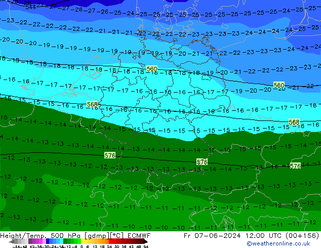 Z500/Rain (+SLP)/Z850 ECMWF ven 07.06.2024 12 UTC