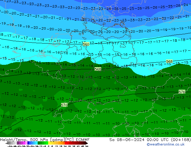 Z500/Rain (+SLP)/Z850 ECMWF sam 08.06.2024 00 UTC