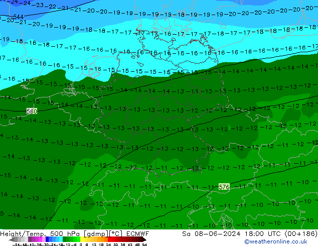 Z500/Rain (+SLP)/Z850 ECMWF so. 08.06.2024 18 UTC