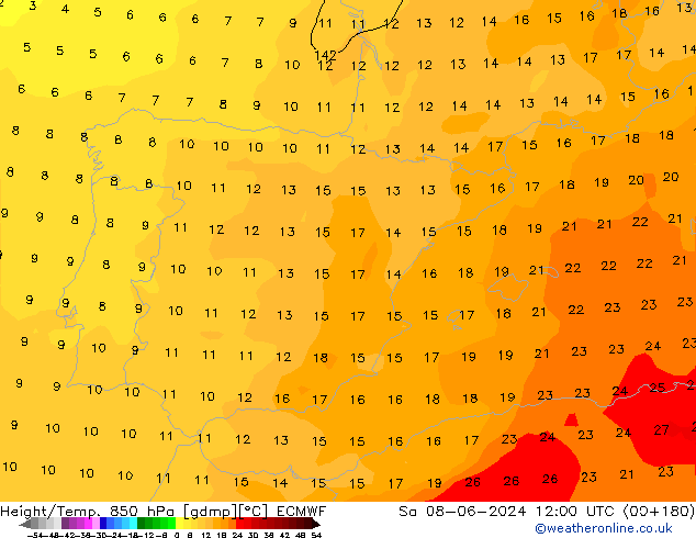 Z500/Rain (+SLP)/Z850 ECMWF sam 08.06.2024 12 UTC