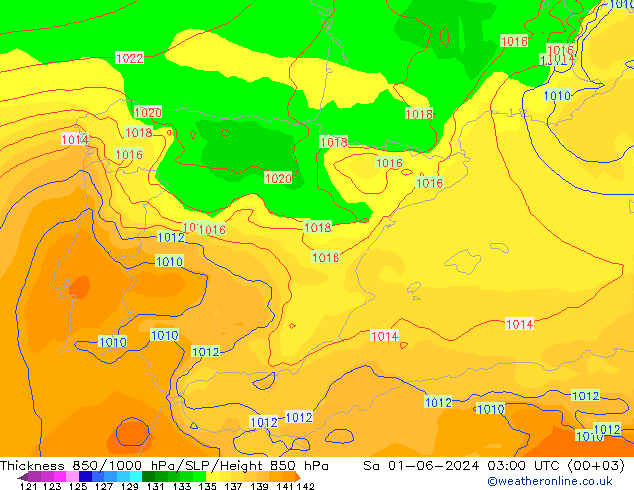 Thck 850-1000 hPa ECMWF so. 01.06.2024 03 UTC