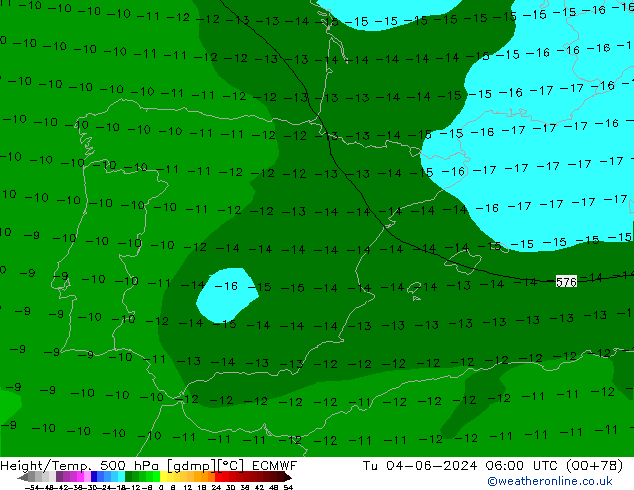 Z500/Regen(+SLP)/Z850 ECMWF di 04.06.2024 06 UTC