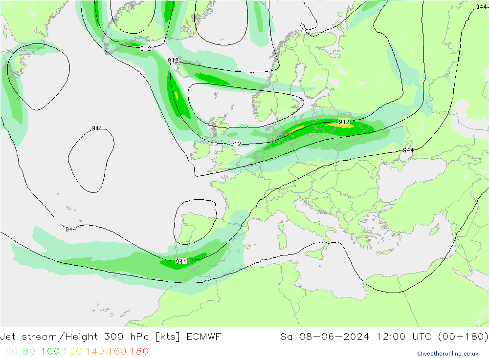 Polarjet ECMWF Sa 08.06.2024 12 UTC