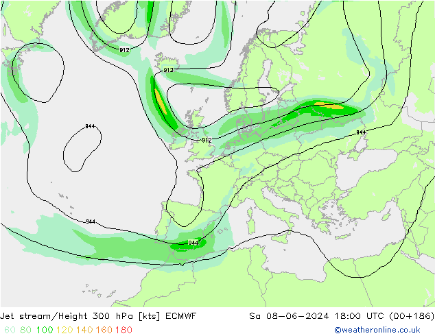 Courant-jet ECMWF sam 08.06.2024 18 UTC