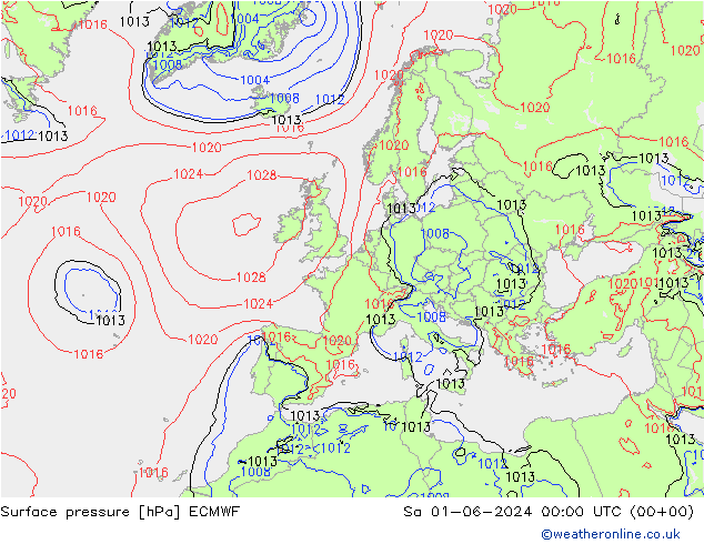 pression de l'air ECMWF sam 01.06.2024 00 UTC