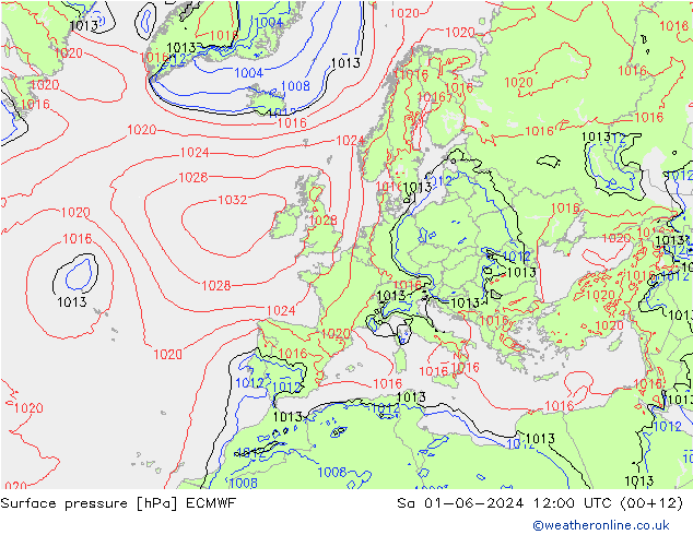 Yer basıncı ECMWF Cts 01.06.2024 12 UTC