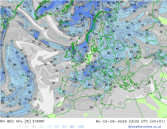 850 hPa Nispi Nem ECMWF Pzt 03.06.2024 03 UTC