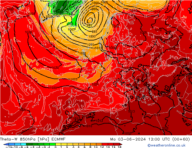 Theta-W 850hPa ECMWF ma 03.06.2024 12 UTC