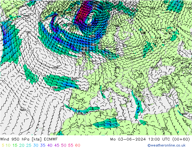 Wind 950 hPa ECMWF ma 03.06.2024 12 UTC