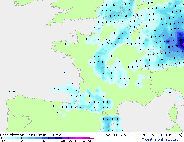 Z500/Rain (+SLP)/Z850 ECMWF Sa 01.06.2024 06 UTC