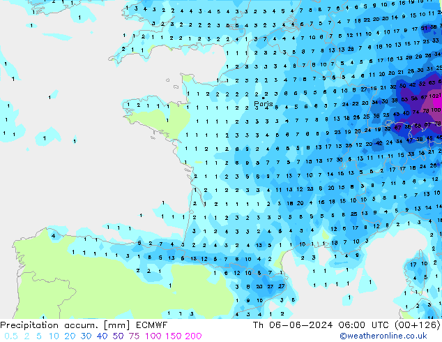 Toplam Yağış ECMWF Per 06.06.2024 06 UTC