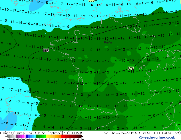 Z500/Rain (+SLP)/Z850 ECMWF sam 08.06.2024 00 UTC