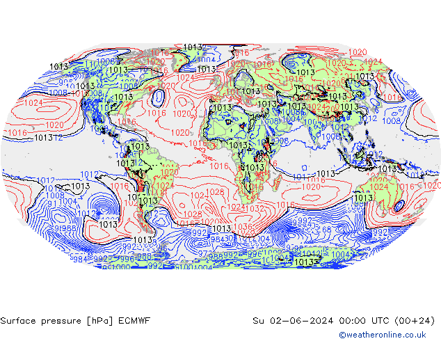 Bodendruck ECMWF So 02.06.2024 00 UTC