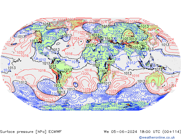 приземное давление ECMWF ср 05.06.2024 18 UTC