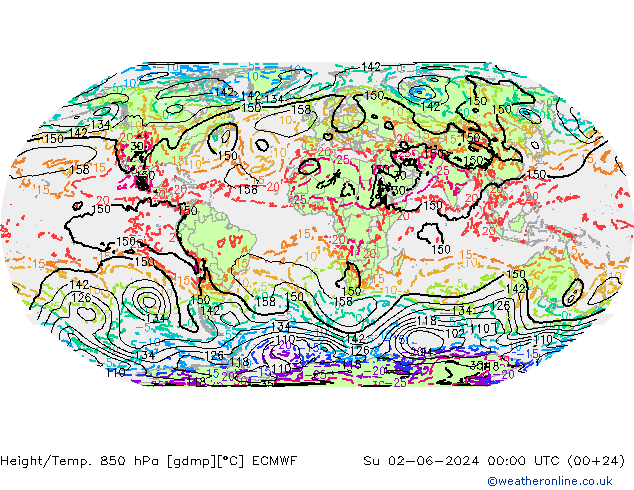 Z500/Rain (+SLP)/Z850 ECMWF Su 02.06.2024 00 UTC