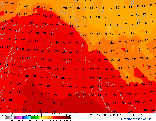 Z500/Rain (+SLP)/Z850 ECMWF śro. 05.06.2024 00 UTC